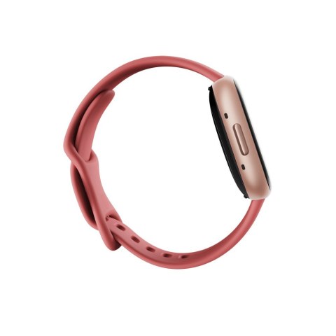 Fitbit versa 4 smart watch, pink body with pink silicone strap