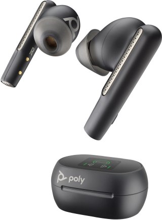 Poly Voyager Free 60+ UC Carbon Black Earbuds +BT700 USB-A Adapter +Touchscreen Charge Case