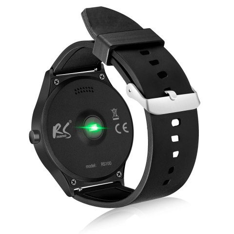 Smartwatch inteligentny zegarek RS100 NanoRS bluetooth krokomierz monitor snu pomiar tętna czarny