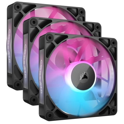 Corsair iCUE LINK RX120 RGB Series, 3-pak wentylatorów PWM - 120 mm, czarny