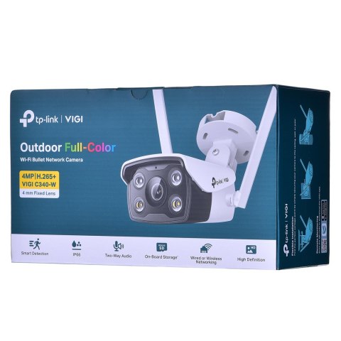 Kamera TP-LINK VIGI C340-W(4mm) Zewnętrzna, w pełni kolorowa kamera sieciowa VIGI typu Bullet, 4MP