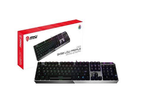 KLAWIATURA GAMING BLACK US VIGOR GK50 ELITE BW US MSI