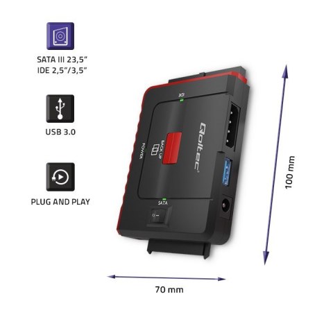 QOLTEC ADAPTER USB 3.0 DO IDE | SATA III