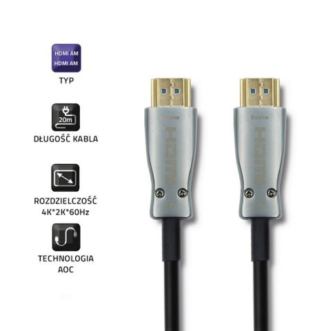 QOLTEC KABEL HDMI V2.0 A MĘSKI / A MĘSKI | AOC | 10M