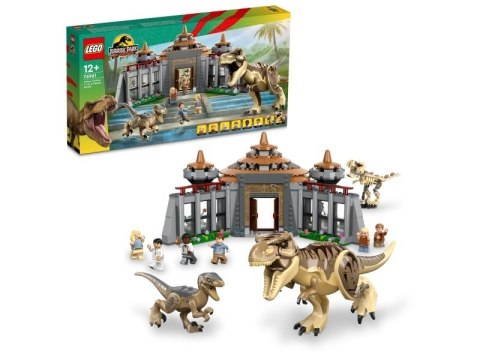 Klocki Jurassic World 76961 Centrum dla odwiedzających: atak tyranozaura i raptora