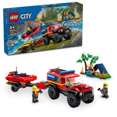 LEGO 60412 CITY Terenowy wóz strażacki z łodzią p3