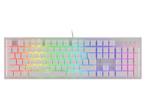KLAWIATURA DLA GRACZY GENESIS THOR 303 US PODŚWIETLENIE RGB MECHANICZNA BROWN SWITCH BIAŁA HOT SWAP KLAWIATURA DLA GRACZY GENESIS THOR 303 US PODŚWIETLENIE RGB MECHANICZNA BROWN SWITCH BIAŁA HOT SWAP