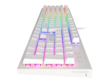 KLAWIATURA DLA GRACZY GENESIS THOR 303 US PODŚWIETLENIE RGB MECHANICZNA BROWN SWITCH BIAŁA HOT SWAP KLAWIATURA DLA GRACZY GENESIS THOR 303 US PODŚWIETLENIE RGB MECHANICZNA BROWN SWITCH BIAŁA HOT SWAP