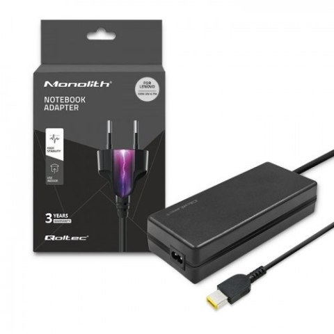 QOLTEC ZASILACZ DO LENOVO 135W | 20V | 6.75A | SLIM TIP+PIN | +KABEL ZASILAJĄCY QOLTEC ZASILACZ DO LENOVO 135W | 20V | 6.75A | SLIM TIP+PIN | +KABEL ZASILAJĄCY