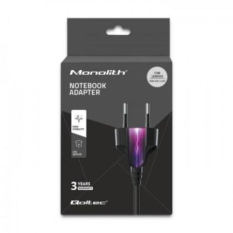 QOLTEC ZASILACZ DO LENOVO 135W | 20V | 6.75A | SLIM TIP+PIN | +KABEL ZASILAJĄCY QOLTEC ZASILACZ DO LENOVO 135W | 20V | 6.75A | SLIM TIP+PIN | +KABEL ZASILAJĄCY