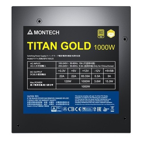 Zasilacz do komputera Montech Titan 1000 - 1000W Zasilacz do komputera Montech Titan 1000 - 1000W