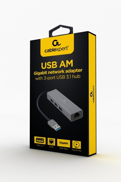 I/O ADAPTER USB3 TO LAN RJ45/3xUSB3 A-AMU3-LAN-01 GEMBIRD