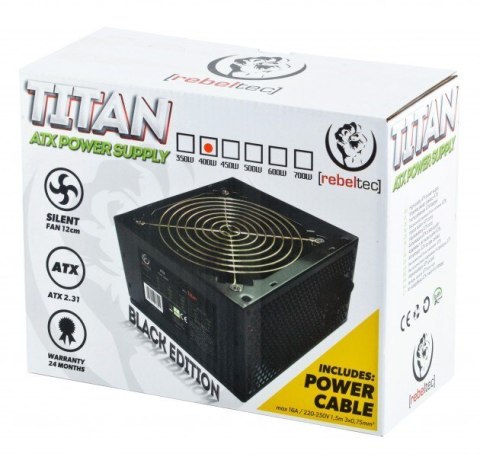 Zasilacz ATX Rebeltec TITAN 450 12cm fan + kabel