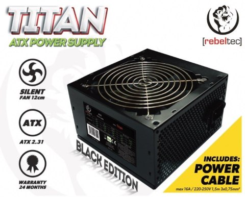 Zasilacz ATX Rebeltec TITAN 500 12cm fan + kabel