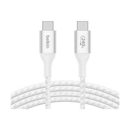 240W BRAIDED C-C CABLE 2M WHT/