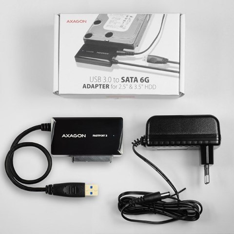 AXAGON ADSA-FP3 FASTPort3 Adapter, USB3.0, HDD/SSD/ODD, SATA 6G - zasilacz sieciowy