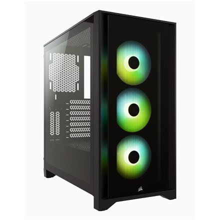 Korsarz | Obudowa Mid-Tower ATX ze szkła hartowanego | iCUE 4000X RGB | Szyba boczna | Wieża środkowa | Czarny | Zasilacz w zest