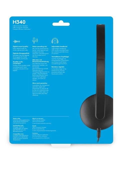 ZESTAW SŁUCHAWKOWY USB H340 981-000475 LOGITECH