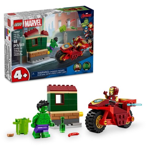 LEGO Super Heroes Iron Man z motocyklem i Hulk 76287