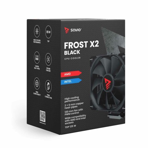 Chłodzenie CPU SAVIO FROST BLACK X2 120 mm