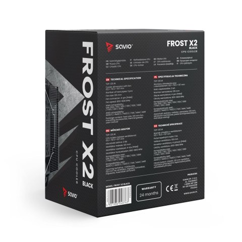 Chłodzenie CPU SAVIO FROST BLACK X2 120 mm