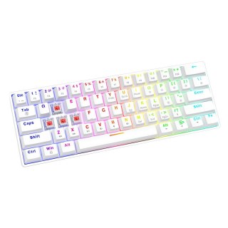 Klawiatura przewodowa SAVIO WHITEOUT X2 RED Outemu, Hot Swap, mechaniczna, podświetlenie RGB