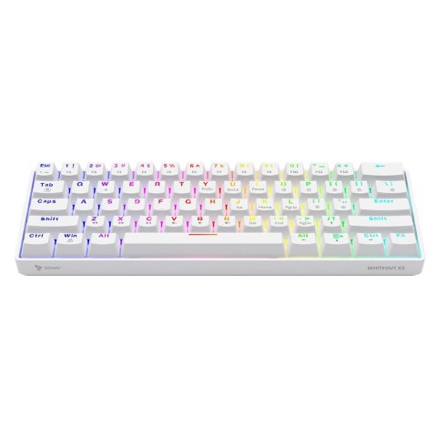 Klawiatura przewodowa SAVIO WHITEOUT X2 RED Outemu, Hot Swap, mechaniczna, podświetlenie RGB