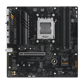 Asus | TUF GAMING A620M-PLUS | Rodzina procesorów AMD | Gniazdo procesora AM5 | Moduły DIMM DDR5 | Gniazda pamięci 4 | Obsługiwa