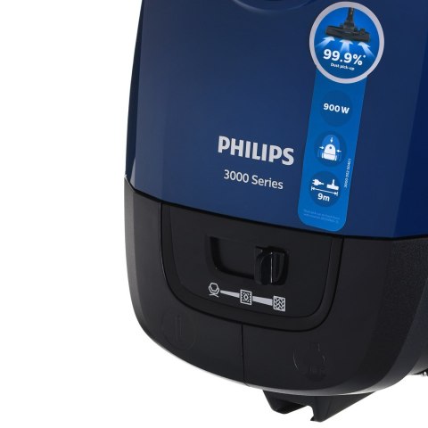 Philips | Odkurzacz | Seria 3000 XD3110/09 | W workach | Moc 900 W | Pojemność na kurz 3 L | Niebieski