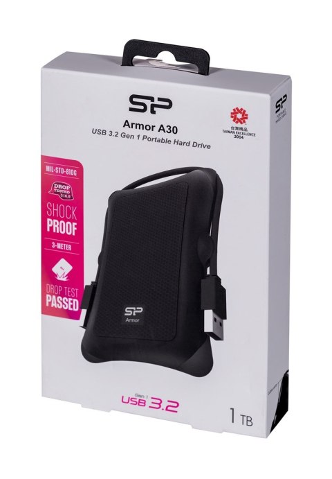 Dysk zewnętrzny HDD Silicon Power Armor A30 (1TB; 2.5"; USB 3.2; 5400 obr/min; Black; SP010TBPHDA30S3A)