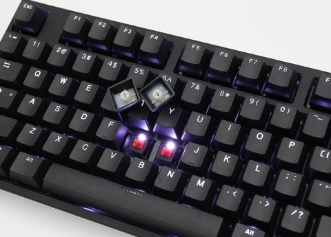 Ducky One 2 Podświetlana Klawiatura Gamingowa PBT, MX Niebieska, Biała dioda LED - Czarna