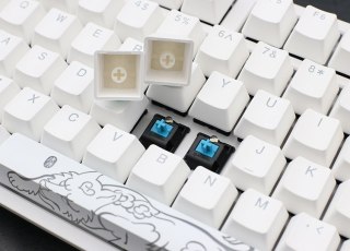 Ducky One 2 White Edition PBT Klawiatura Gamingowa, MX-Blue, Biała dioda LED - Biała