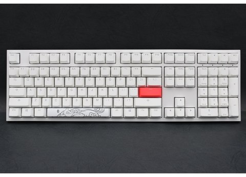 Ducky One 2 White Edition PBT Klawiatura Gamingowa, MX-Blue, Biała dioda LED - Biała