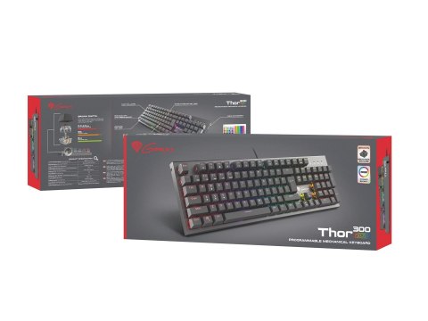 KLAWIATURA DLA GRACZY GENESIS THOR 300 RGB ES PODŚWIETLENIE MECHANICZNA BROWN SWITCH SOFTWARE