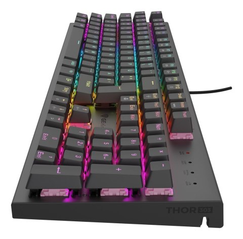 KLAWIATURA DLA GRACZY GENESIS THOR 303 DE PODŚWIETLENIE RGB MECHANICZNA SILENT SWITCH CZARNA HOT SWA