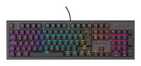 KLAWIATURA DLA GRACZY GENESIS THOR 303 DE PODŚWIETLENIE RGB MECHANICZNA SILENT SWITCH CZARNA HOT SWA