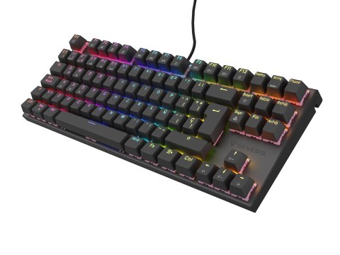 KLAWIATURA DLA GRACZY GENESIS THOR 303 TKL ES PODŚWIETLENIE RGB MECHANICZNA SILENT SWITCH CZARNA HOT