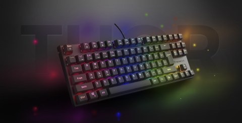 KLAWIATURA DLA GRACZY GENESIS THOR 303 TKL ES PODŚWIETLENIE RGB MECHANICZNA SILENT SWITCH CZARNA HOT