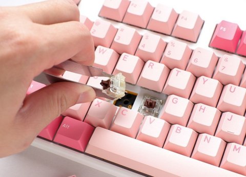 Klawiatura gamingowa Ducky One 3 Gossamer Pink TKL - MX-Ergo-Clear (US)