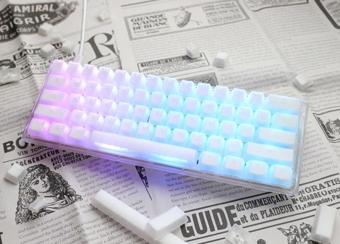 Ducky One 3 Aura Biała Mini Klawiatura Gamingowa, RGB LED - MX-Brązowy