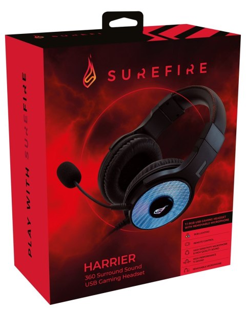 Słuchawki z mikrofonem SureFire Harrier 360 Surround Sound USB