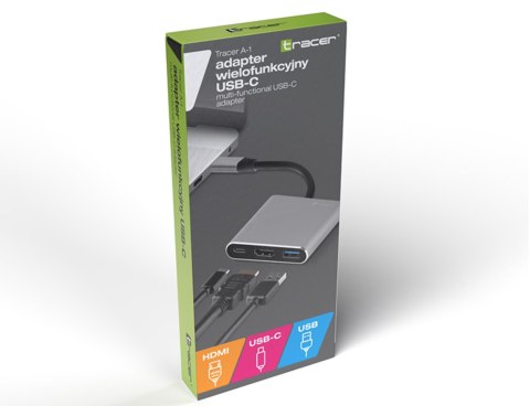 ADAPTER TRACER A-1, USB-C, HDMI 4K, USB 3.0, PDW 100W