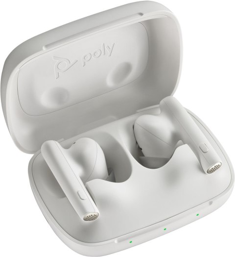 Poly Voyager Free 60 UC M White Sand Earbuds +BT700 USB-A Adapter +Basic Charge Case