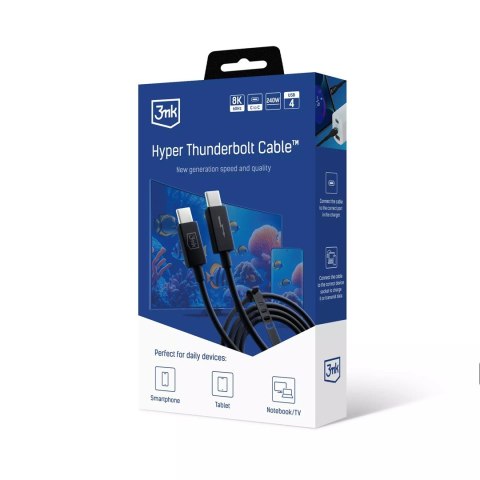 Kabel USB 3mk Hyper ThunderBolt 240W USB-C/USB-C 8K60Hz 4 generacja