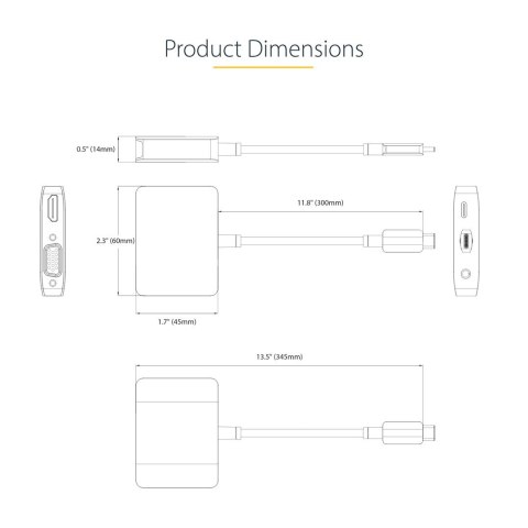 StarTech.com 122-USBC-HDMI-4K-VGA zewnętrzna karta graficzna usb 3840 x 2160 px Szary