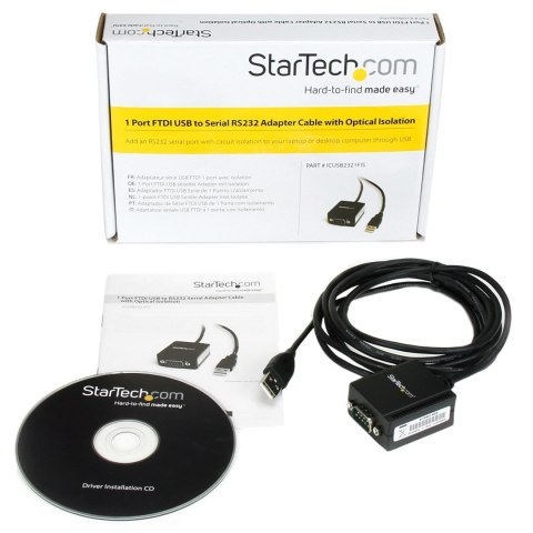 StarTech.com ICUSB2321FIS zmieniacz płci / kabli DB-9 USB A Czarny