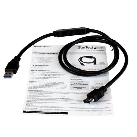 StarTech.com USB3S2ESATA3 kabel USB 0,9 m USB A Czarny