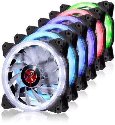 Wentylator Raijintek Iris 12 Rainbow A-RGB LED, zestaw 3 sztuk z kontrolerem - 120mm