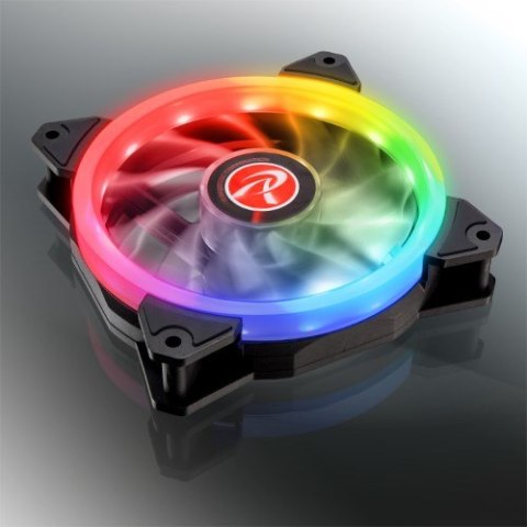 Wentylator Raijintek Iris 12 Rainbow A-RGB LED, zestaw 3 sztuk z kontrolerem - 120mm