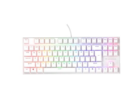 KLAWIATURA DLA GRACZY GENESIS THOR 303 TKL US BIAŁA RGB MECHANICZNA SILENT SWITCH HOT SWAP KLAWIATURA DLA GRACZY GENESIS THOR 303 TKL US BIAŁA RGB MECHANICZNA SILENT SWITCH HOT SWAP